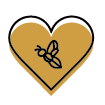 icon of a bee inside of a heart.